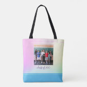Docent Script Naam Paarse Roze Ombre Klasse Foto Tote Bag (Achterkant)