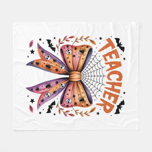 Docent Spooky Halloween Fleece Deken (Voorkant (Horizontaal))