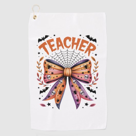 Docent Spooky Halloween Golfhanddoek (Voorkant)