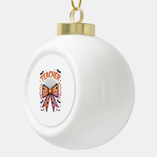 Docent Spooky Halloween Keramische Bal Ornament (Rechts)