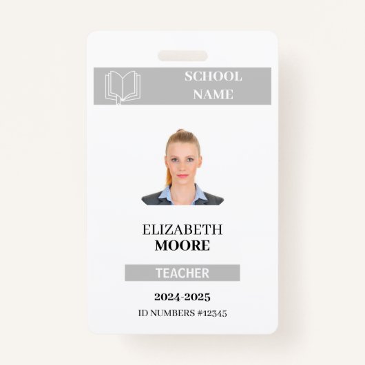  docent & student ID Kaart Sjabloon Badge (Voorkant)