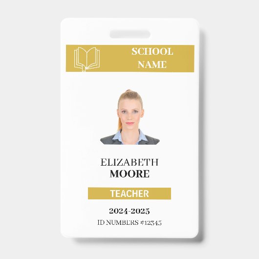  docent & student ID Kaart Sjabloon Badge (Voorzijde)
