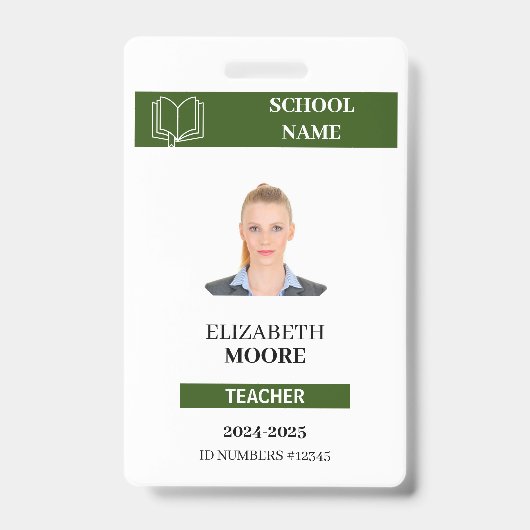  docent & student ID Kaart Sjabloon Badge (Voorzijde)