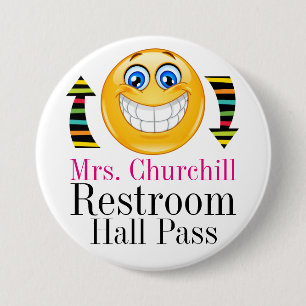 Docent Student Restroom Pass Ronde Button 7,6 Cm