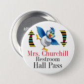 Docent Student Restroom Pass Ronde Button 7,6 Cm (Voorkant /achterkant)