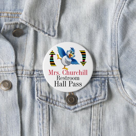 Docent Student Restroom Pass Ronde Button 7,6 Cm (In situ)