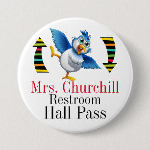 Docent Student Restroom Pass Ronde Button 7,6 Cm