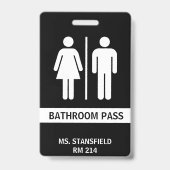 Docent Student School Toilet Badkamer Pas Badge (Voorzijde)