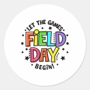 Docent Student Veld Dag Laat De Spelen Beginnen Ve Ronde Sticker