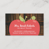 Docent Tutor Schattige Apple & Worm Boekenplank Visitekaartje (Voorkant)