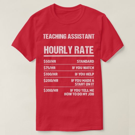 Docent Uurly rate Funny Birthday Gift T-shirt (Design voorkant)