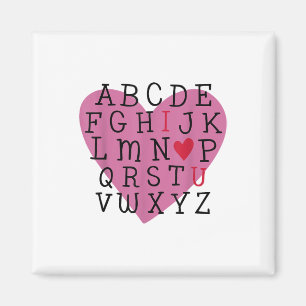 Docent Valentijn I Love U Alphabet I Love You I H Magneet