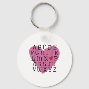 Docent Valentijn I Love U Alphabet I Love You I H Sleutelhanger