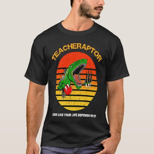 Docent Velociraptor Dinosaur Rex Teacher & S T-shirt (Voorkant)