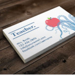 Docent Vintage Octopus & Apple Uniek Visitekaartje<br><div class="desc">Stijlvol Octopus & Apple Teacher Unique Visitekaartje.</div>