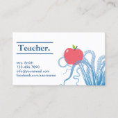 Docent Vintage Octopus & Apple Uniek Visitekaartje (Voorkant)