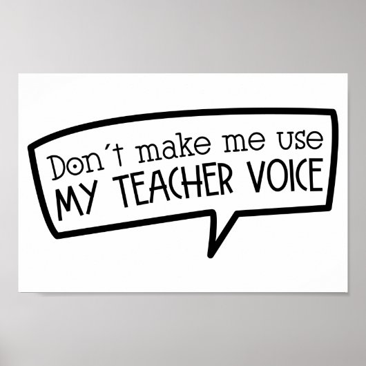 Docent Voice Speech Bubble Onderwijs Poster (Voorkant)