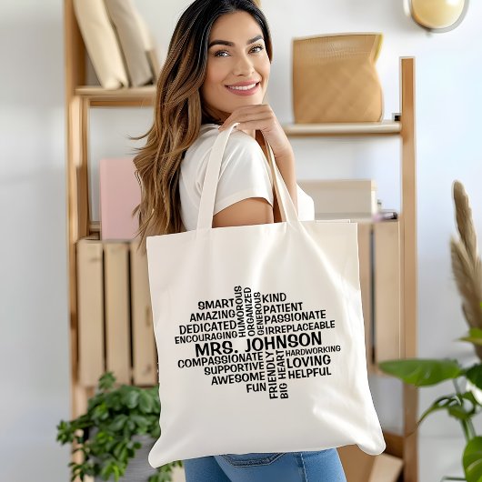 Docent Word Cloud Naam en eigenschappen Tote Bag