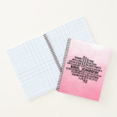 Docent Word Cloud Pink Ombre Notitieboek (Binnen)