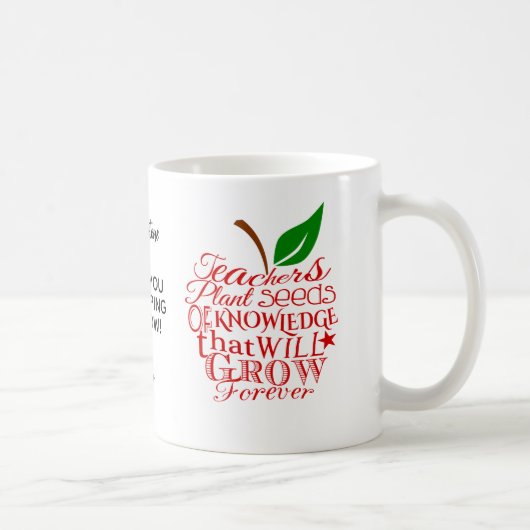 Docenten Bedankt Mok – Plant Zaden Appel Design, (Rechts)
