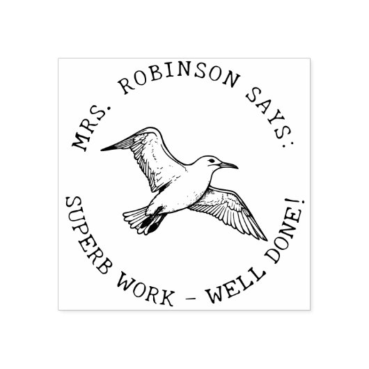 Docenten Creëer uw eigen albatros geweldig werk Rubberstempel (Afrduk)