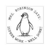 Docenten Creëer Uw Eigen Schattigee Pinguïn Uitste Zelfinktende Stempel (Design)