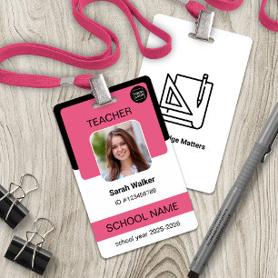 Docenten Fotoidentificatiebadge – Schoolpersoneel Badge