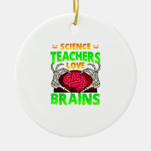 Docenten Hersenen Skelet Hand Hart Halloween Keramisch Ornament