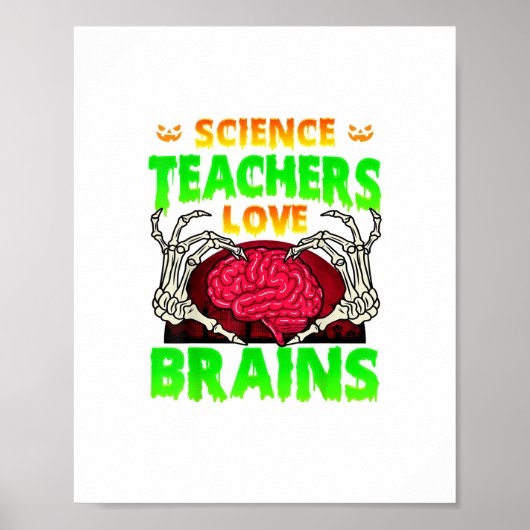 Docenten Hersenen Skelet Hand Hart Halloween Poster (Voorkant)