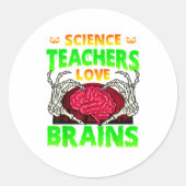 Docenten Hersenen Skelet Hand Hart Halloween Ronde Sticker (Voorkant)