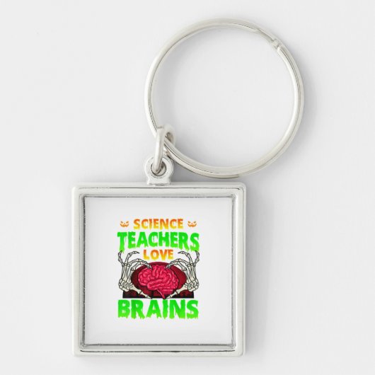 Docenten Hersenen Skelet Hand Hart Halloween Sleutelhanger (Voorkant)