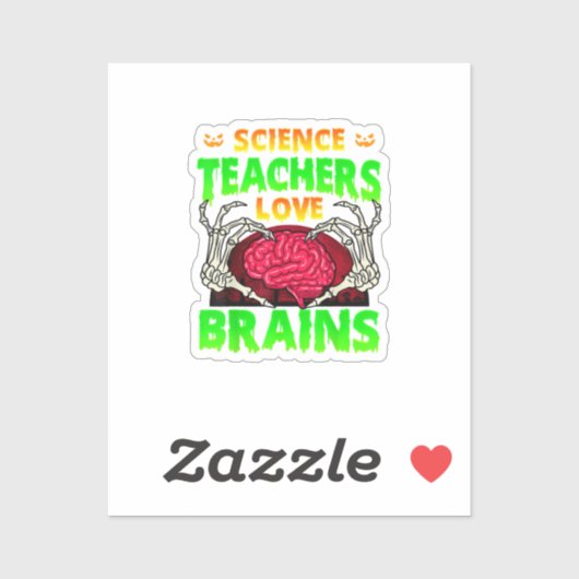 Docenten Hersenen Skelet Hand Hart Halloween Sticker (Vel)