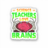 Docenten Hersenen Skelet Hand Hart Halloween Sticker (Voorkant)