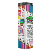 Docenten: inspireren, groeien, denken ,harten thermosbeker (Achterkant)