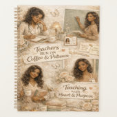 Docenten lopen op koffie en geduld planner (Voorkant)