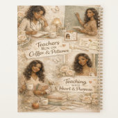 Docenten lopen op koffie en geduld planner (Achterkant)