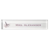 Docenten Natuur Kunst Waterverf Vogel Schattige Bo Naambordje (Voorkant)