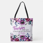 Docenten Plant Seeds of Knowledge Naam van de doce Tote Bag (Voorkant)