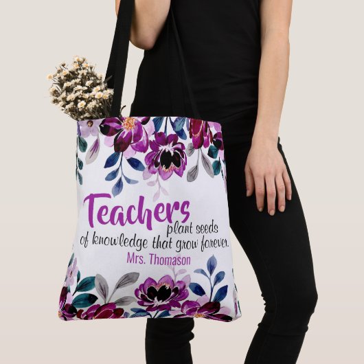 Docenten Plant Seeds of Knowledge Naam van de doce Tote Bag (Dichtbij)