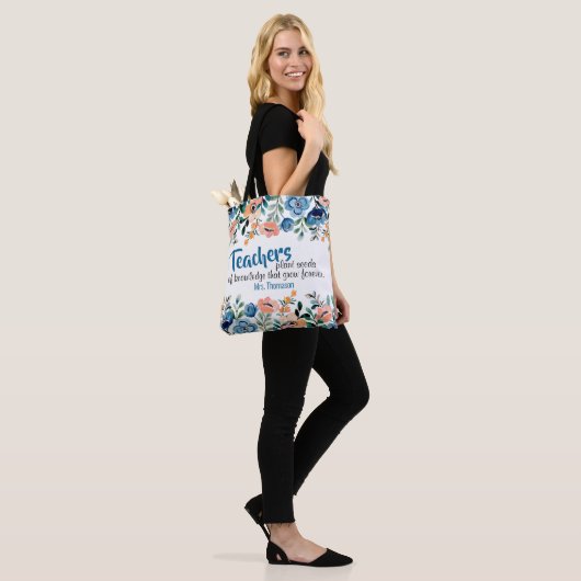 Docenten Plant Seeds of Knowledge Naam van de doce Tote Bag (Op model)