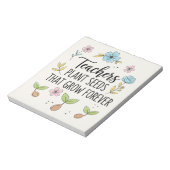 Docenten Planten zaadjes die bloeien Notitieblok (Linkerzijde)