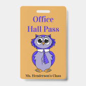 Docenten School Kantoor Hall Pass Badge (Achterkant)