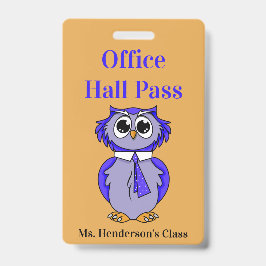 Docenten School Kantoor Hall Pass Badge
