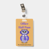 Docenten School Kantoor Hall Pass Badge (Achterkant met clip)