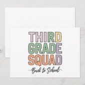 Docenten van het derde leerjaar kinderen squad 3e kaart (Voorkant / Achterkant)