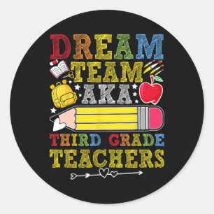 Docenten van het dromen team van groep 5 Derde kla Ronde Sticker