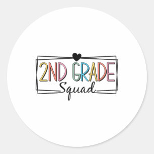 Docenten van het tweede leerjaar kinderen 2e leerj ronde sticker