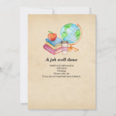 Docenten  Wereldbol Boeken Pensioenfeest Kaart (Achterkant)