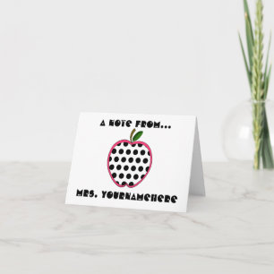 Docentenbriefkaart - Polka Dot Apple Kaart