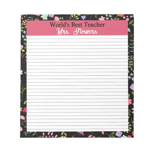 Docentencadeau voor 's werelds beste om te persona notitieblok (Voorkant)